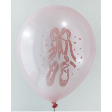 Pink Metallic Ballerina Printed Balloons